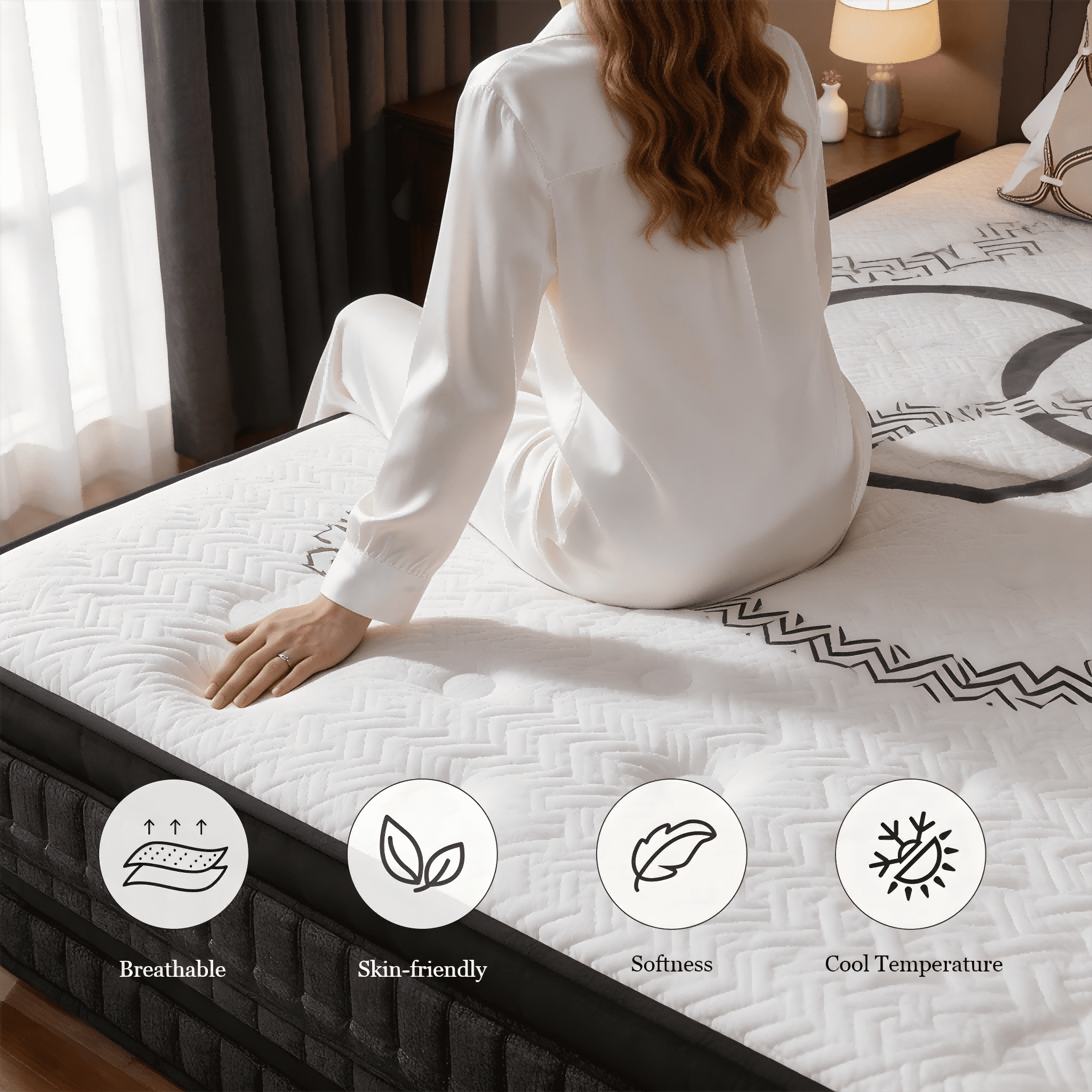 Dealnight 14 inch King Size Hybrid Mattress,Firm Cooling Gel Memory Foam King Mattress with Individual Pocket Coils,Bed in a Box